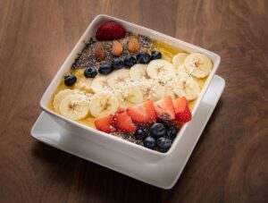 smoothie, fruits, bowl